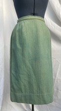 1950 s Vintage Wool Pencil Skirt Hand Dyed Green Fade Waist 28 By Hadley