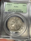 1859 o SEATED LIBERTY HALF DOLLAR 50C PCGS AU 50 OGH Original Luster