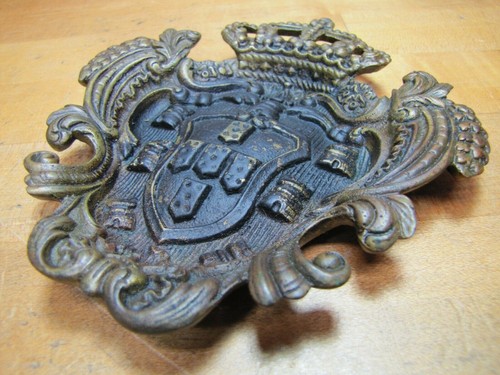 Antique Decorative Arts Tray Ornate High Relief JAL Portugal Brass Bronze - Picture 12 of 12