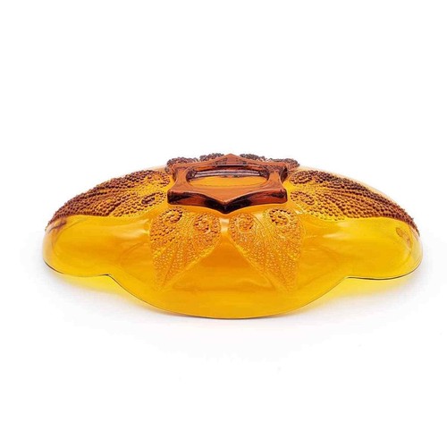 Amber Glass Candy Dish/Celery Bowl by Anchor Hocking, Renaissance Pattern - Picture 8 of 10