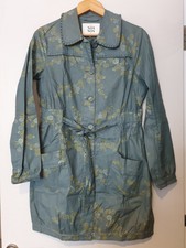 Noa Noa Ladies Xs Coat Grey Floral Frills Belted Designer Denmark Luxury