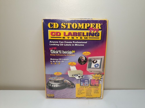 CD Stomper Pro CD Label Design Applicator System Kit PC Mac Software NEW