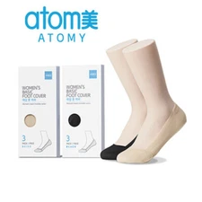 ATOMY Women's Basic Foot Cover 3 Pairs No-Show Socks Non-removable socks NEW