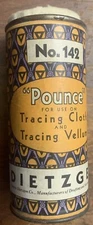 VINTAGE DIETZGEN ADVERTISING TIN POUNCE (#142) FOR TRACING CLOTH & VELLUM