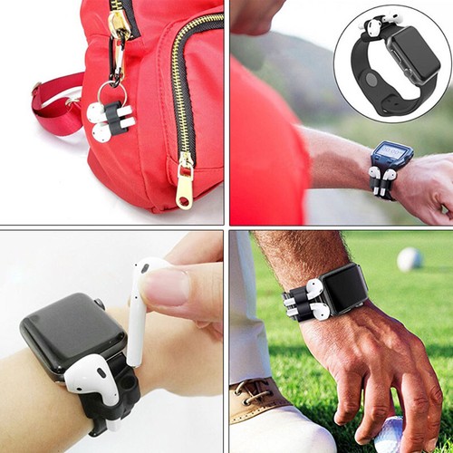 AirPods Silicone Protective Holder Apple Watch Band Shockproof Anti Lost Case - - Zdjęcie 4 z 19