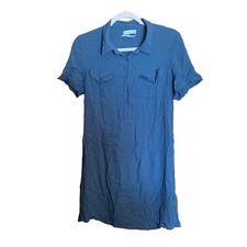 Urban Outfitters Shirt Dress Womens Large Blue Pockets Collared
