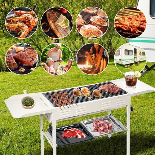 Barbecue Charcoal Grill Stove Foldable Kebab Stainless Steel BBQ Grill Outdoor - Picture 7 of 11