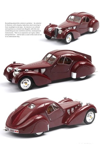 1:28 Bugatti TYPE 57SC Classic Car Diecast Model Simulation Collection Kids Gift - Picture 15 of 18