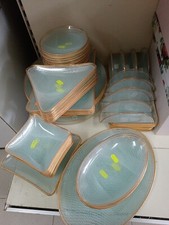 Lot de plateaux en verre bord or 70+ pièces mixtes plateaux grands et petits