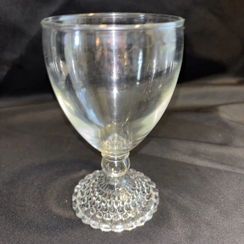 One Vintage Anchor Hocking Bubble Foot  Wine Glass. Excellent Preowned Condition