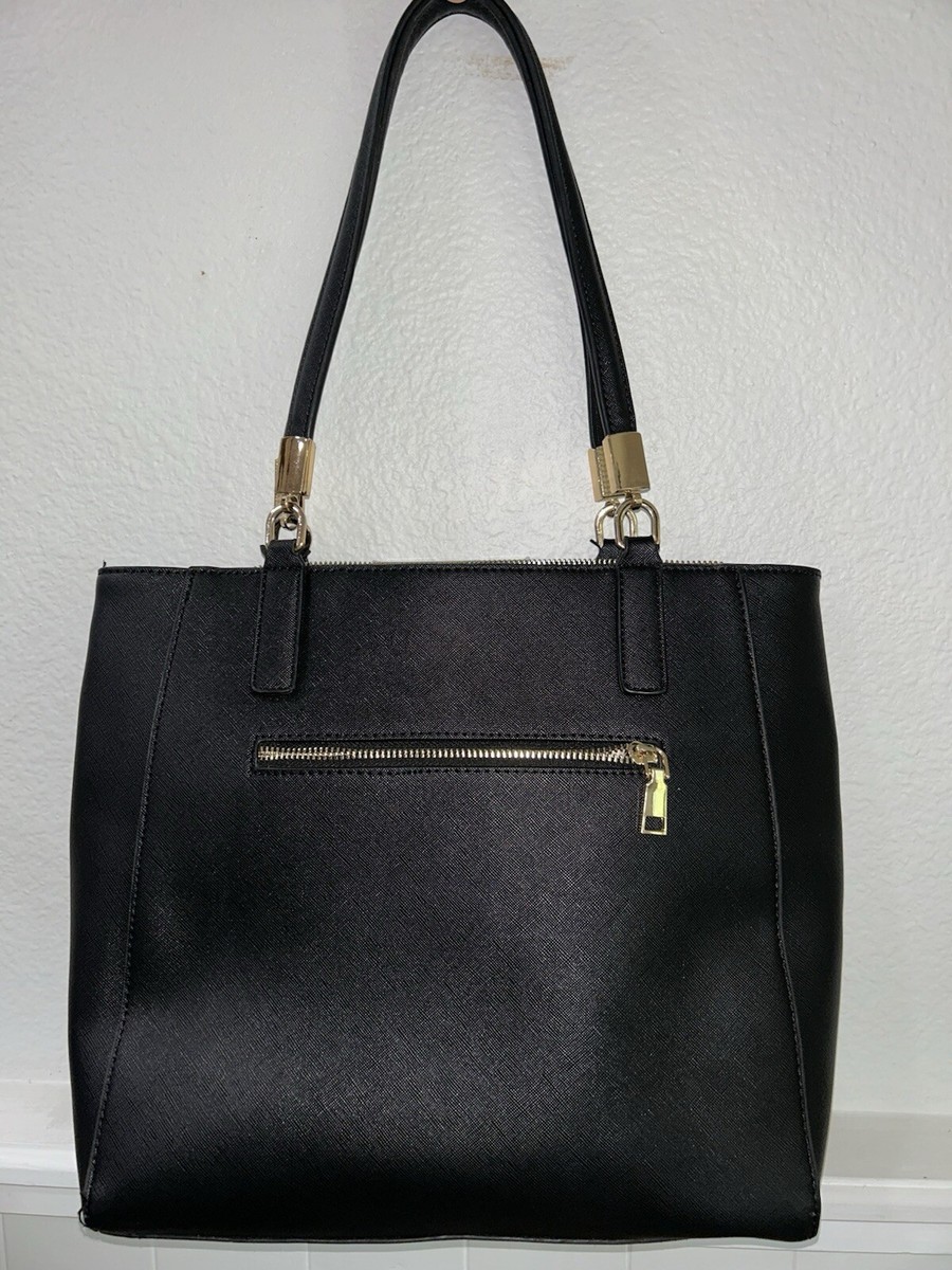 Miztique Black PU Vegan Leather Purse Handbag Tote Bag 12