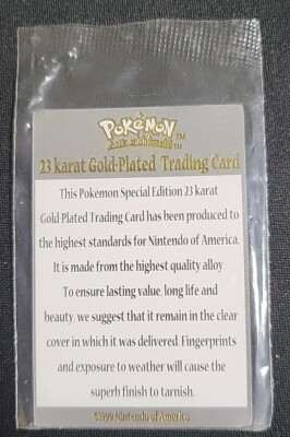 Pokemon 23K Gold-Plated Card Togepi 1999 Burger King - Offers Welcome