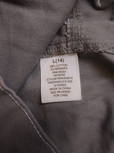 Girls Large sz 14 No Comment Grey Cargo Pants Pockets 90s Y2K Baggy - Picture 9 of 10