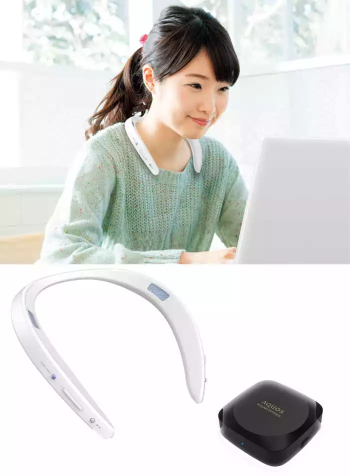 SHARP AN-SS2 Wireless Wearable Neck Speaker AQUOS Sound Partner White From Japan