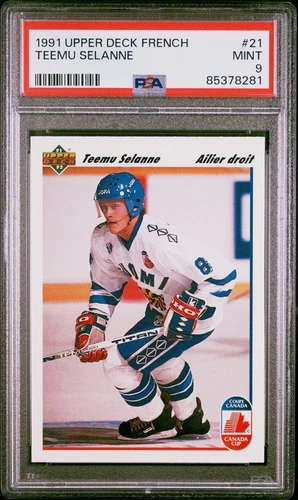 1991-92 Upper Deck French Rookie Teemu Selanne (DP) #21 PSA 9