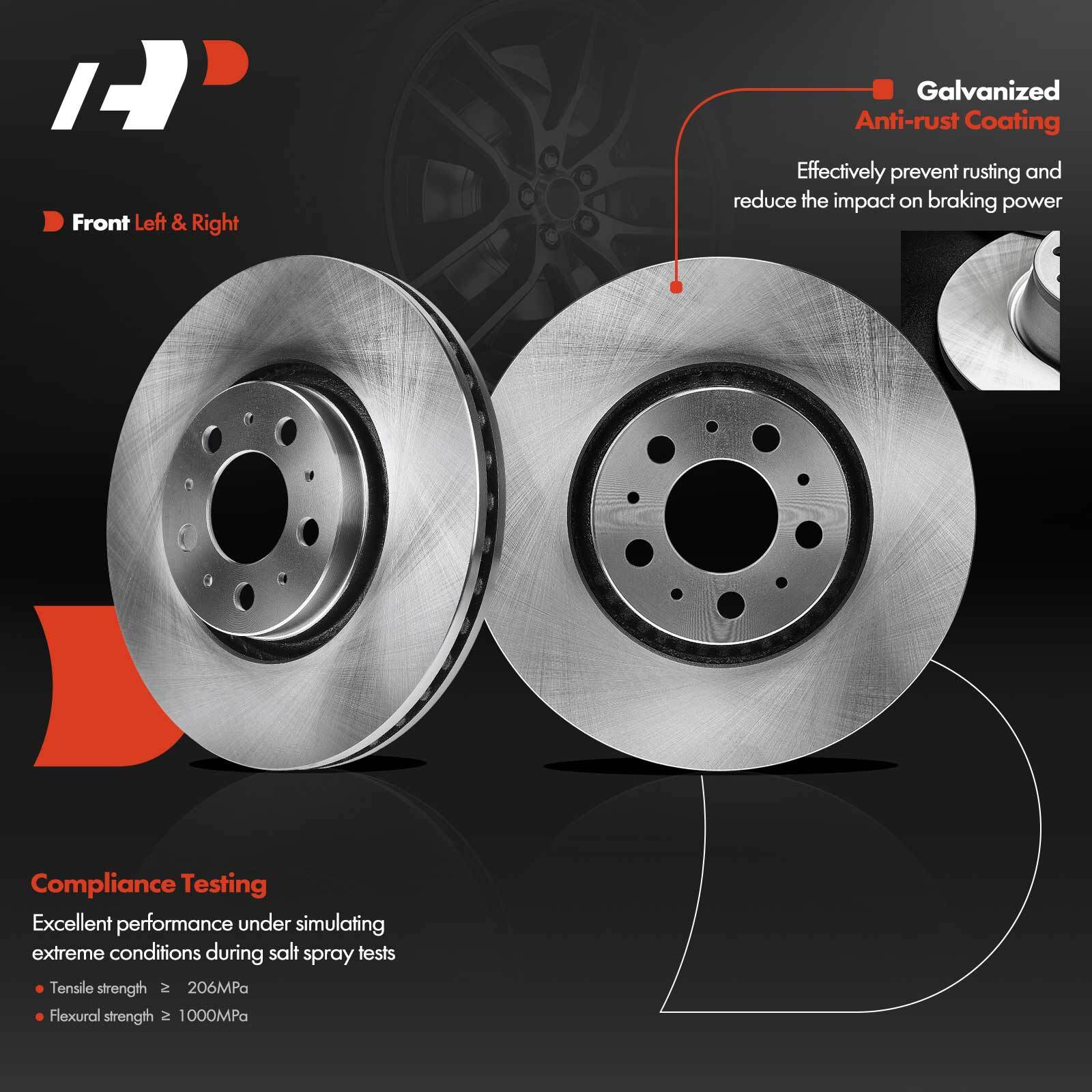 A-Premium Front Side Disc Brake Rotors & Ceramic Pads for Volvo XC90 ...