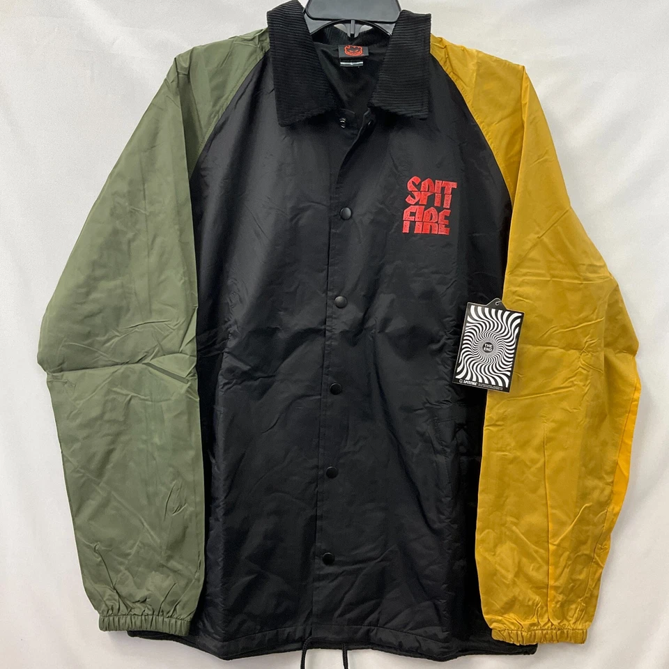 Chaqueta Spit Fire Para Hombre Talla L Multicolor Botón Frontal Corte Limpio Cuello Foto 2 de 4