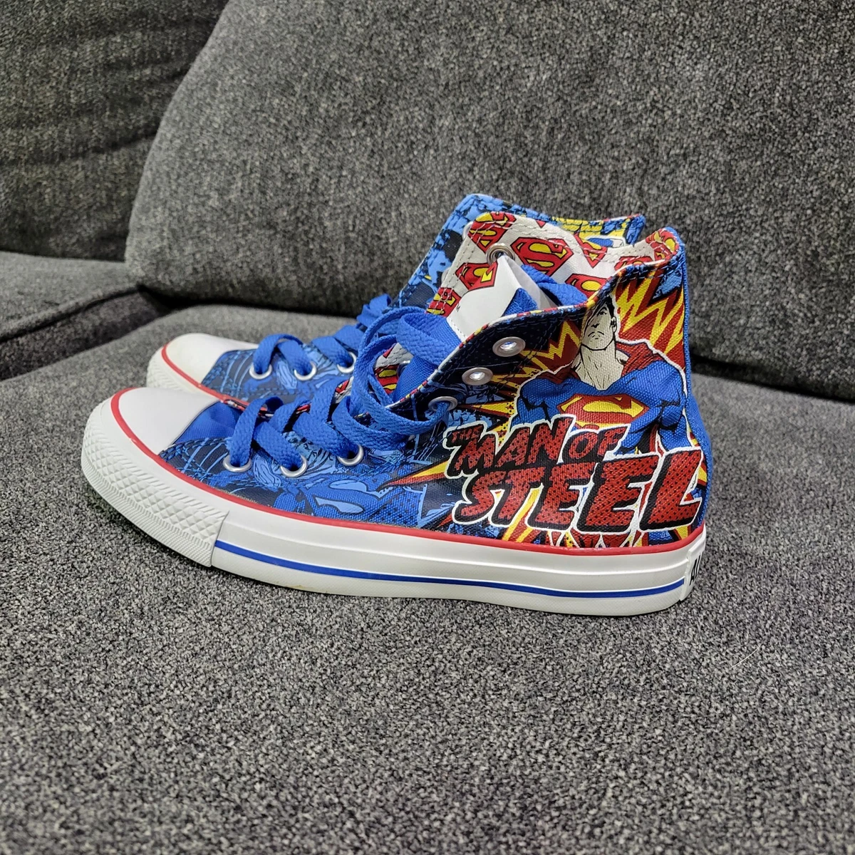 Converse All Star Unisex Blue Superman Man of Sneakers Size Men Women 7 | eBay