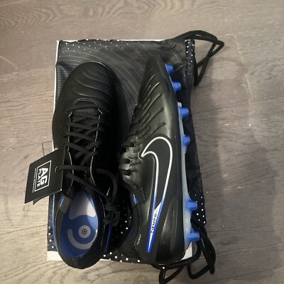 NIKE TIEMPO LEGEND 10 ELITE AG-PRO BLACK-CHROME-HYPER ROYAL SZ 8