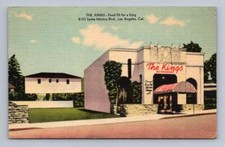 The Kings "Food Fit For a King" Vintage LOS ANGELES Santa Monica Blvd Linen ~50s