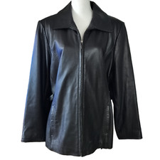Portrait Plus Size 1x Black Leather Jacket Coat