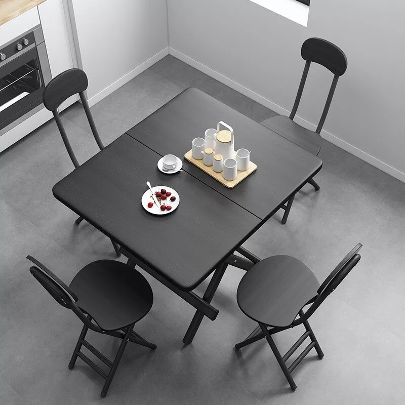 Folding Breakfast Bar Dining Table 2 4 Stool Chairs Set Kitchen