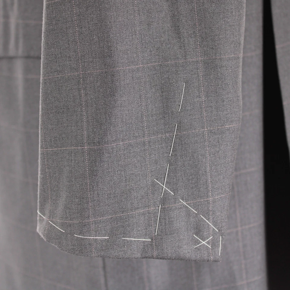 Abrigo deportivo Brioni nuevo sin etiquetas talla ~ 46L EE. UU. en lana gris y rosa ventana Super 180's Foto 3 de 4