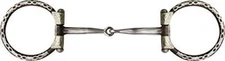 Showman Brown Steel Snaffle Style Bit w/ Barbwire Silver Trim