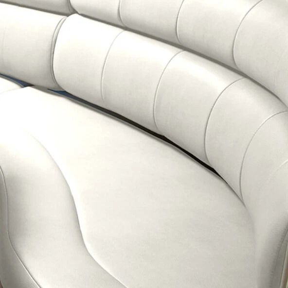 SAMPLE - Marine Vinyl Fabric Nauga Soft Off-White Outdoor Boat 54" Wide - Image 2 of 2