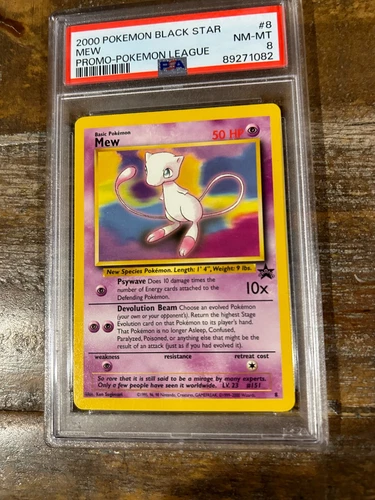 Pokemon 2000 Black Star Promo Pokemon League MEW #8 PSA 8 RARE