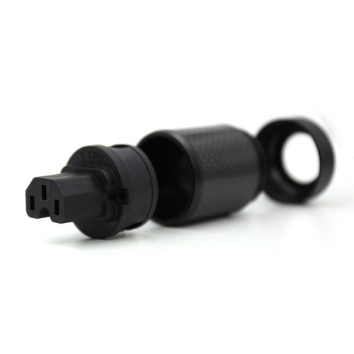 Hifi Carbon Fiber Rhodium Plated IEC Female connector Brass EU Power Plug - Picture 6 of 6