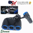 12V Car Cigarette Lighter Socket Splitter Outlet Power Adapter 3 USB Charger US