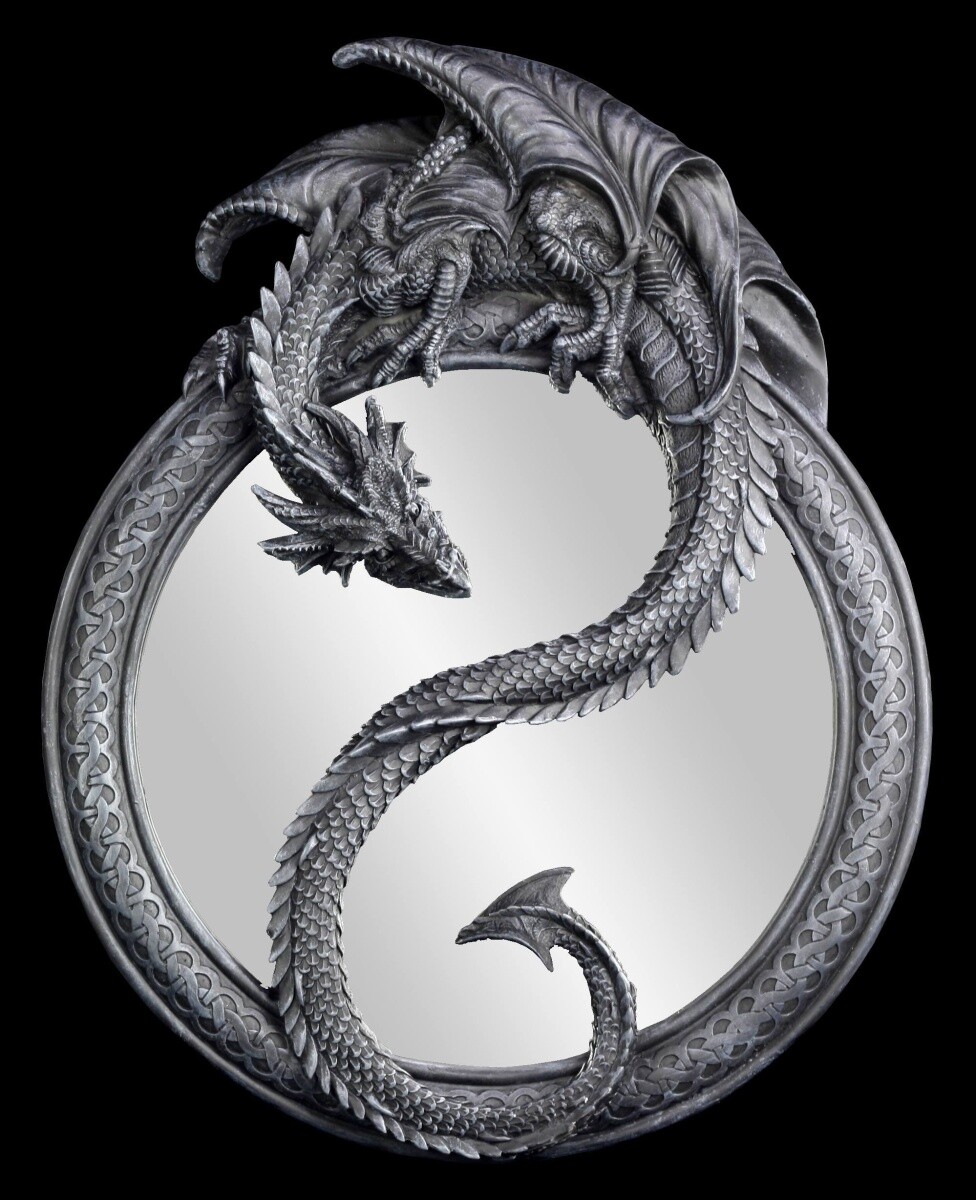 Anne Stokes Wall Mirror Dragon Mirror Yin Yang Fantasy Dragon Wall Decor