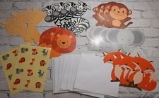 24 Piece New Animal Happy Birthday Zoo With Stickers Kid Unisex 8" Invitations