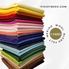 1 Yard Wool Blend Felt – 139 Colors to choose from! Merino Wool Craft Fabric
