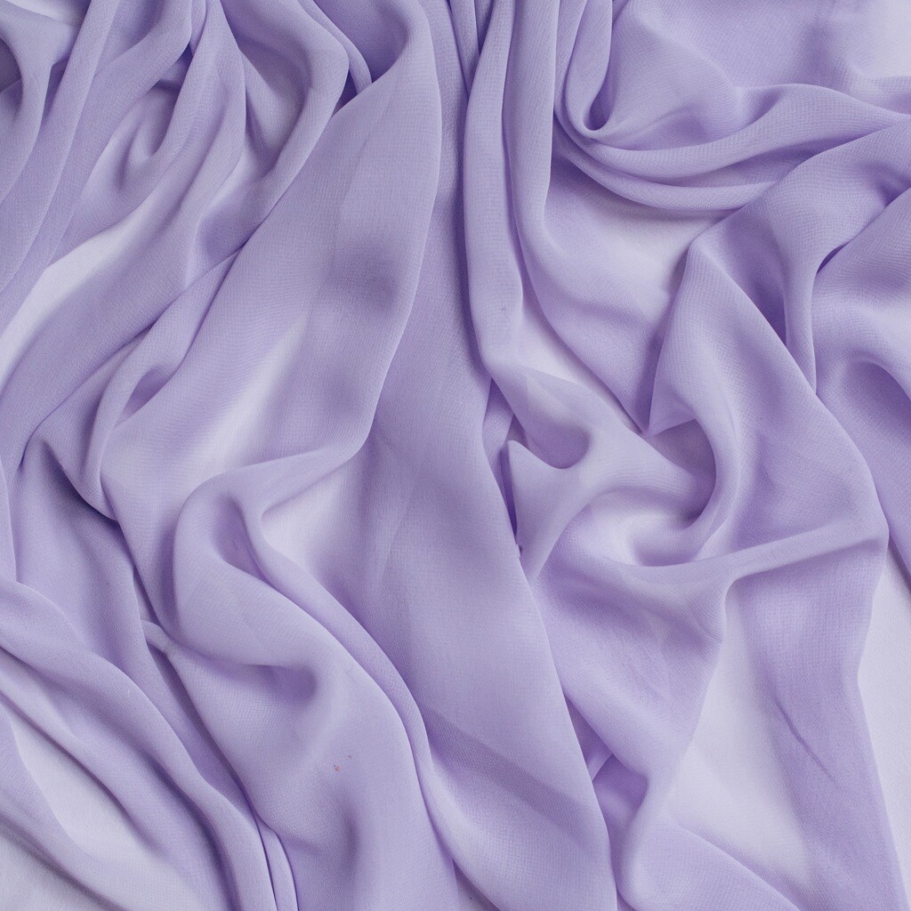 Lilac Chiffon Plain Woven Sheer Transparent Dress Fabric - sold by the metre