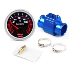 2"52mm White LED Pointer Water Temp Gauge Meter w/34mm Joint Pipe Sensor Adapter