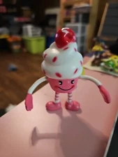 Rinco 3.5" Mini Pink Ice Cream Cone with Cherry on Top - Plastic  Rubber Arms