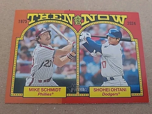 2024 Topps Heritage Then And Now Mike Schmidt Shohei Ohtani #TAN-2 Dodgers
