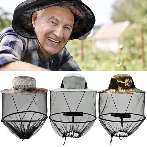 Men Women Anti-Mosquito Bug Bee Insect Head Net Sun Hat  Wide Brim Cap Outdoor