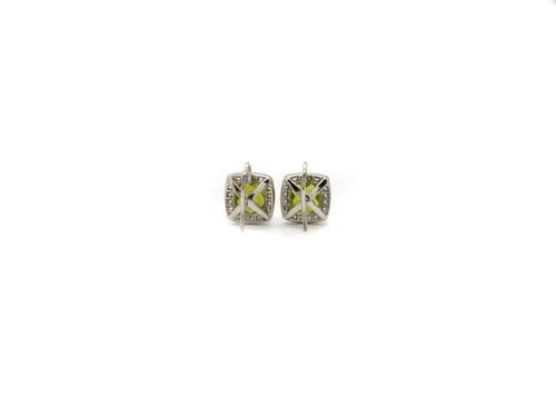 Ohrhänger 40 Brillanten 0,74ct Tw-Vsi 2 Peridot 4,30ct 18K 750 Weißgold - Bild 3 von 5
