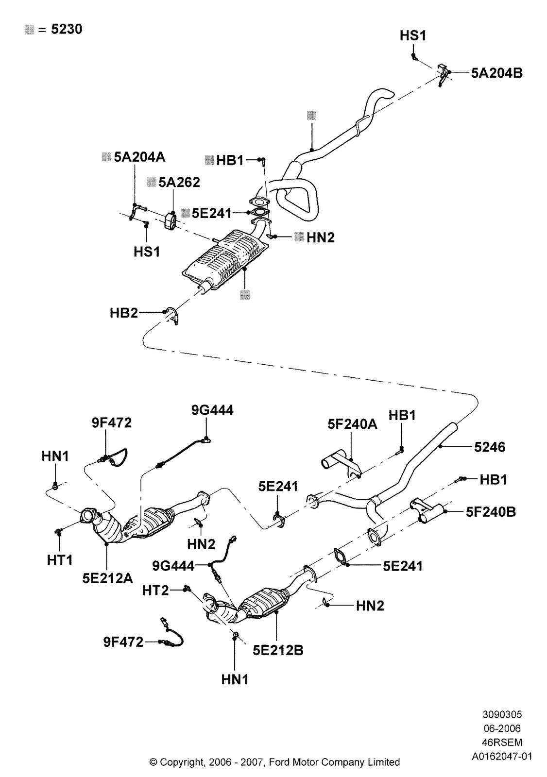 Ford 4.6L 5.0L Exhaust Pipe Catalytic Converter Gasket Mustang & More