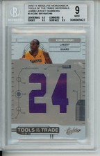 2010 Absolute Kobe Bryant ToTT Jersey Number Jumbo Game Used Relic 18/49 BGS 9