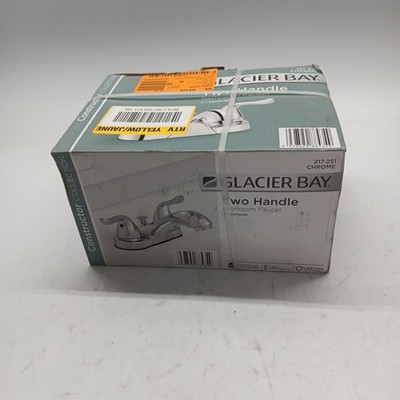 Glacier Bay Constructor 4''  Double Handle Bathroom Faucet Chrome NEW SEALED