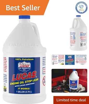 Lucas Engine Oil Stop Leak - 128 Ounce Solution for Engine Health & Efficiency