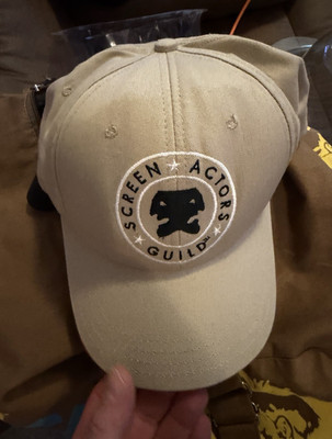 Vintage Screen Actors Guild SAG Beige/Tan Adjustable Baseball Cap Hat