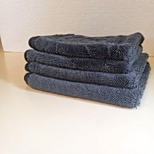 Microfiber Towels 16 x 16 inch 2 Sided, Cleaning Side Soft Polishing Side 4 pc