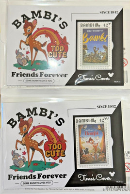 2026 Vancards Disney #TSCT-21 #TSCT-22 Bambi Times Cover beide Briefmarken Postkarte