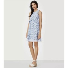 Tory Burch Kaley  Dress White Ellora Pima Cotton Popover Faux Layered Mini M
