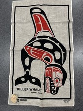 NATIVE CANADIANA Artist Dennis E. Matilpi Linen Art With Tags DS66